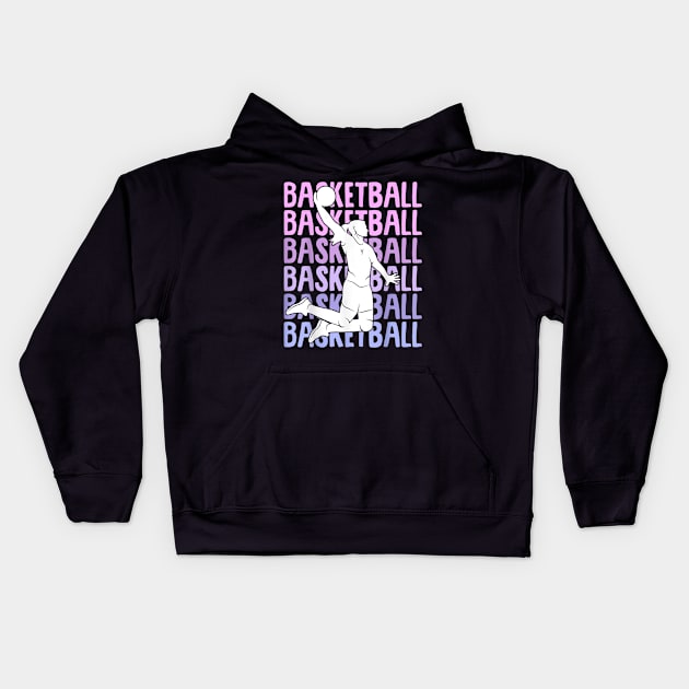 Basketball Girl Women Girls Kids Kids Hoodie by Palette Harbor